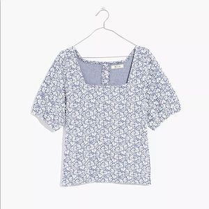 Madewell Floral Jacquard Button-Back Top